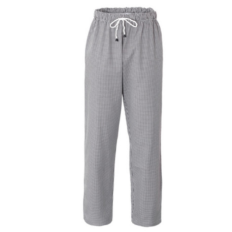 Pantalone cuoco Plutone - unisex - taglia L - bianco/quadretti neri - Giblor's