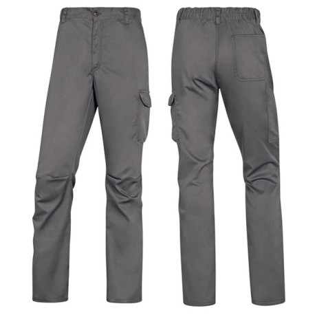 Pantalone da lavoro Panostrpa - sargia/poliestere/cotone/elastan - taglia XL - grigio/nero - Deltaplus