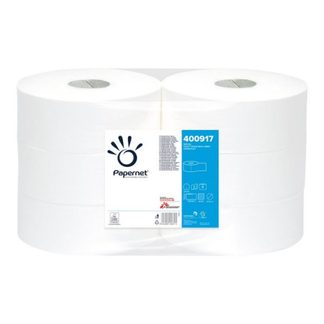 Papernet Maxi Jumbo - Carta igienica - pura cellulosa - rotolo - 304 m - bianco (pacchetto di 6)