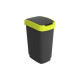 Pattumiera con coperchio basculante - 25 L - 33,3 x 25,2 x 47,6 cm - PPL - nero/verde lime - Rotho