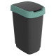 Pattumiera con coperchio basculante - 50 L - 40,1 x 29,1 x 60,2 cm - PPL - nero/verde scuro - Rotho