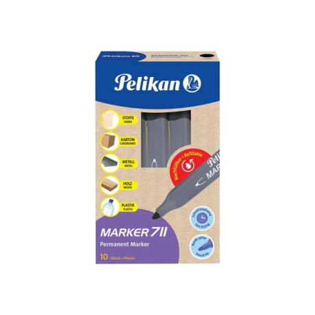 Pelikan 711 - Marcatore - permanente - nero - fine (pacchetto di 10)