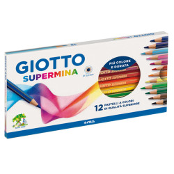 Pastello Supermina - mina 3,8 mm - colori assortiti - Giotto - astuccio 12 pezzi