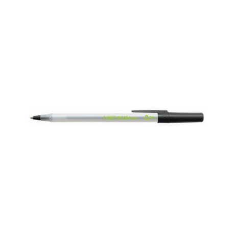 Penna a sfera a scatto con cappuccio ECOlutions - punta 1,0mm - nero  - Bic  - conf. 60 pezzi