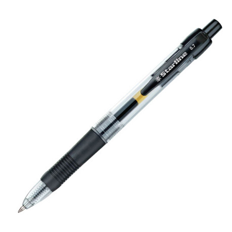 Penna a sfera a scatto con inchiostro gel  - punta fine 0,7mm - nero - Starline