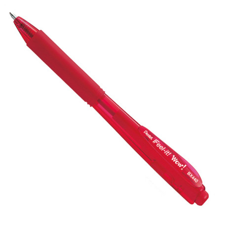 Penna a sfera a scatto Feel It - rosso - punta 1,0mm - Pentel