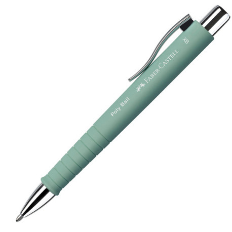 Penna a sfera a scatto Poly Ball - Punta 0,7 mm - fusto verde menta - Faber-Castell