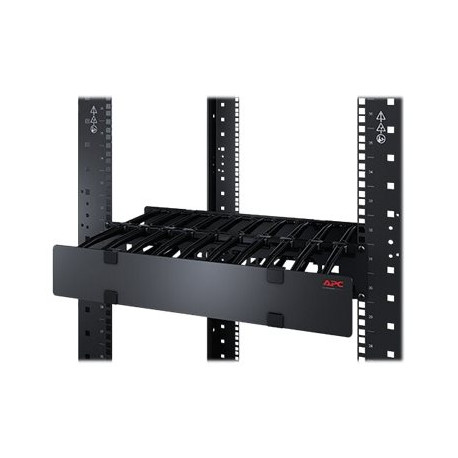 APC Horizontal Cable Manager Single-Sided with Cover - Pannello gestione cavi rack con coperchio - nero - 1U - per P/N: SMTL100