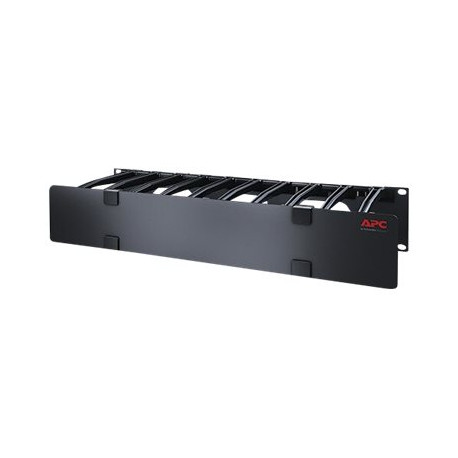 APC Horizontal Cable Manager Single-Sided with Cover - Pannello gestione cavi rack con coperchio - nero - 2U - per P/N: SMTL100