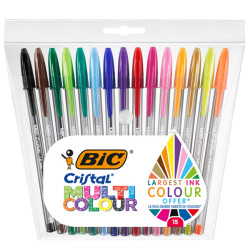 Penna sfera Cristal  multicolor - punta 1,6 mm - colori assortiti - Bic - conf. 15 pezzi