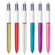 Penna sfera scatto multifunzione 4 Colours Shine - punta 1,0 mm - fusto colori assortiti - Bic - scatola 12 pezzi