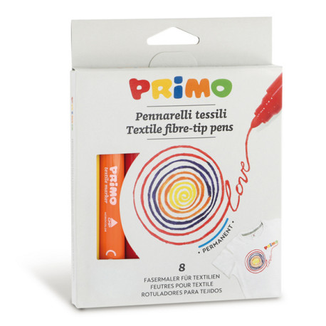 Pennarelli per tessuto - colori assortiti - Primo - astuccio 8 pezzi