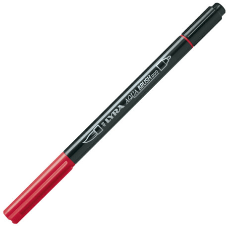 Pennarello Aqua Brush Duo - punte 2/4 mm - rosso Pompei - Lyra