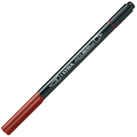 Pennarello Aqua Brush Duo - punte 2/4 mm - rosso Venezia - Lyra