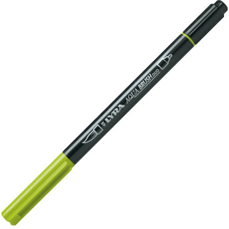 Pennarello Aqua Brush Duo - punte 2/4 mm - still de grain giallo - Lyra