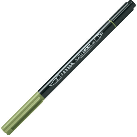 Pennarello Aqua Brush Duo - punte 2/4 mm - verde di cromo - Lyra