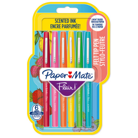 Pennarello Flair Nylon - colori assortiti Scented - Papermate - conf. 6 pezzi