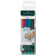 Pennarello Multimark universale con gomma - astuccio 4 colori - punta superfine 0,4 mm - Faber Castell