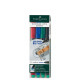 Pennarello Multimark universale permanente con gomma  - punta media 1,0mm - astuccio 4 colori - Faber Castell