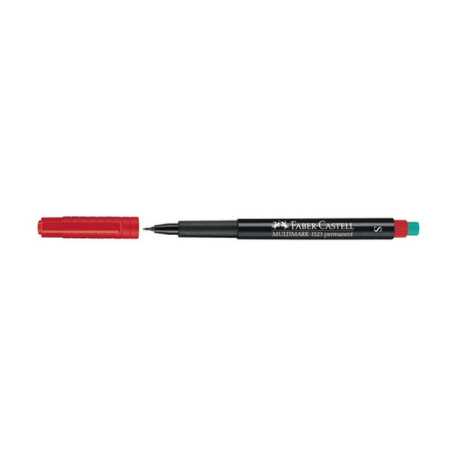 Pennarello Multimark universale permanente con gomma  - punta superfine 0,4mm - rosso - Faber Castell