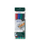 Pennarello Multimark universale permanente con gomma - punta fine 0,6 mm - astuccio 4 colori - Faber Castell