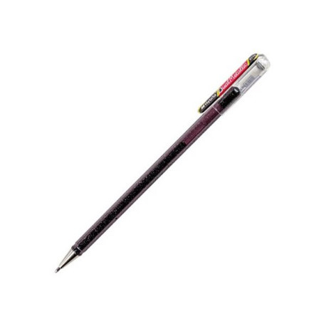 Pentel Hybrid Dual Metallic K110 - Penna a sfera - per legno, colored paper - nero, rosso metallizzato - inchiostro a pigmenti 