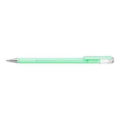 Pentel Hybrid Milky - Penna a sfera - permanente - per carta fotografica - verde pastello - inchiostro gel - 0.8 mm