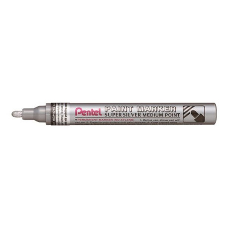 Pentel Paint Super - Marcatore - permanente - argento - inchiostro pigmentato - 3 mm - medio