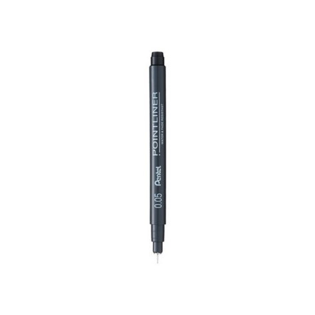 Pentel Pointliner S20P - Penna a punta sottile - permanente - nero - inchiostro pigmentato (pacchetto di 5)