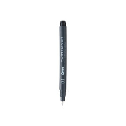 Pentel Pointliner S20P - Penna a punta sottile - permanente - nero - inchiostro pigmentato - 0.1 mm