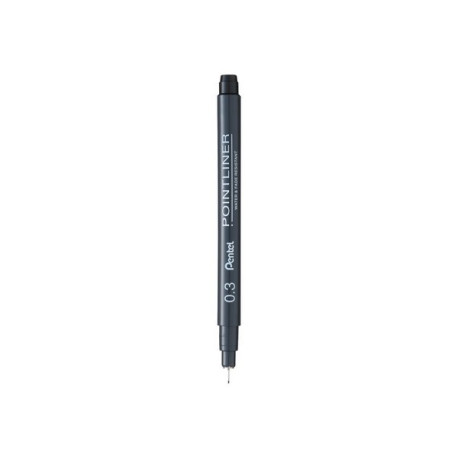 Pentel Pointliner S20P - Penna a punta sottile - permanente - nero - inchiostro pigmentato - 0.3 mm