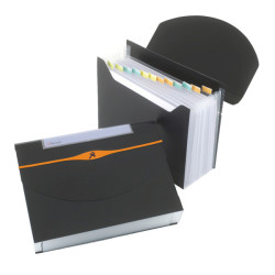 Cartella a soffietto Optima - 13 tasche - 23 x 33 cm - nero - Rexel