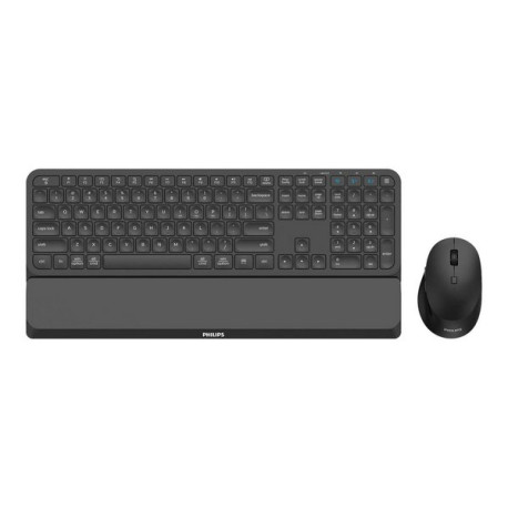 Philips 6000 series SPT6607B - Set mouse e tastiera - detachable palm rest, up to 3200 DPI (adjustable) - senza fili - 2.4 GHz,