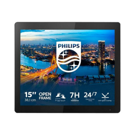 Philips B Line 152B1TFL - Monitor a LED - 15" - touchscreen - 1024 x 768 XGA @ 75 Hz - TN - 450 cd/m² - 800:1 - 4 ms - HDMI, DV