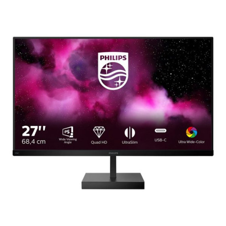 Philips C-line 276C8 - Monitor a LED - 27" - 2560 x 1440 QHD @ 75 Hz - IPS - 350 cd/m² - 1000:1 - HDR10 - 4 ms - 2xHDMI, USB-C 