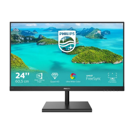 Philips E-line 245E1S - Monitor a LED - 24" (23.8" visualizzabile) - 2560 x 1440 QHD @ 75 Hz - IPS - 250 cd/m² - 1000:1 - 4 ms 