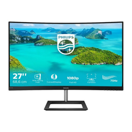 Philips E-line 272E1CA - Monitor a LED - curvato - 27" - 1920 x 1080 Full HD (1080p) @ 75 Hz - VA - 250 cd/m² - 3000:1 - 4 ms -