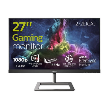 Philips E-line 272E1GAJ - Monitor a LED - 27" - 1920 x 1080 Full HD (1080p) @ 144 Hz - VA - 350 cd/m² - 4000:1 - 1 ms - HDMI, D