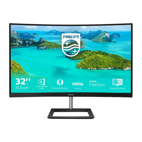 Philips E-line 322E1C - Monitor a LED - curvato - 32" (31.5" visualizzabile) - 1920 x 1080 Full HD (1080p) @ 75 Hz - VA - 250 c