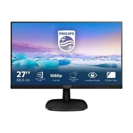 Philips V-line 273V7QDSB - Monitor a LED - 27" - 1920 x 1080 Full HD (1080p) @ 60 Hz - IPS - 250 cd/m² - 1000:1 - 5 ms - HDMI, 