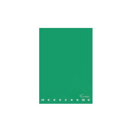 Pigna Monocromo Green - Quaderno - graffettato - maxi - A4 - 21 fogli - quadrettato - disponibile in colori assortiti