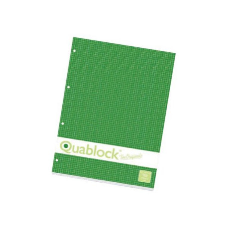 Pigna Quablock - Blocchetto - A5 - 50 fogli - bianco - quadretti - disponibile in colori assortiti