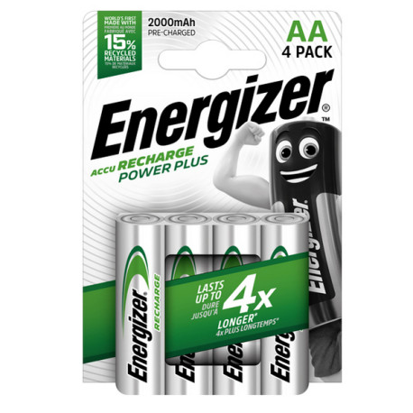 Pila AA Power Plus - ricaricabili - Energizer - blister 4 pezzi