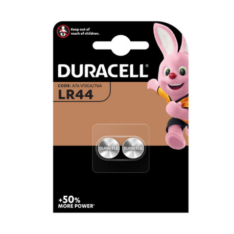 Pila alcalina 1,5V - 150mah (LR44) - Duracell - blister 2 pezzi