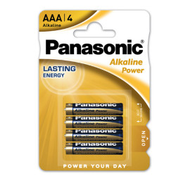 Pila Ministilo AAA - 1,5V - alcalina - Panasonic - blister 4 pezzi