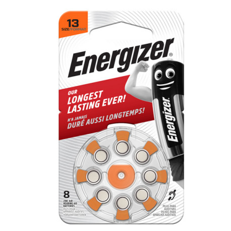 Pile per apparecchi acustici 13 Zinc Air - Energizer - blister 8 pezzi