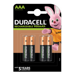 Pile ricaricabili Mini Stilo AAA - Precharged - 900mah - Duracell - blister 4 pezzi