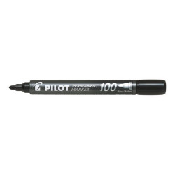 Pilot 100 - Marcatore - permanente - nero - inchiostro a base olio - 1 mm - fine (pacchetto di 20)