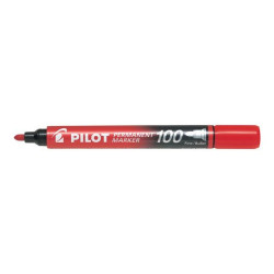 Pilot 100 - Marcatore - permanente - rosso - inchiostro a base olio - 1 mm - fine (pacchetto di 20)