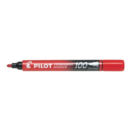 Pilot 100 - Marcatore - permanente - rosso - inchiostro a base olio - 1 mm - fine (pacchetto di 20)